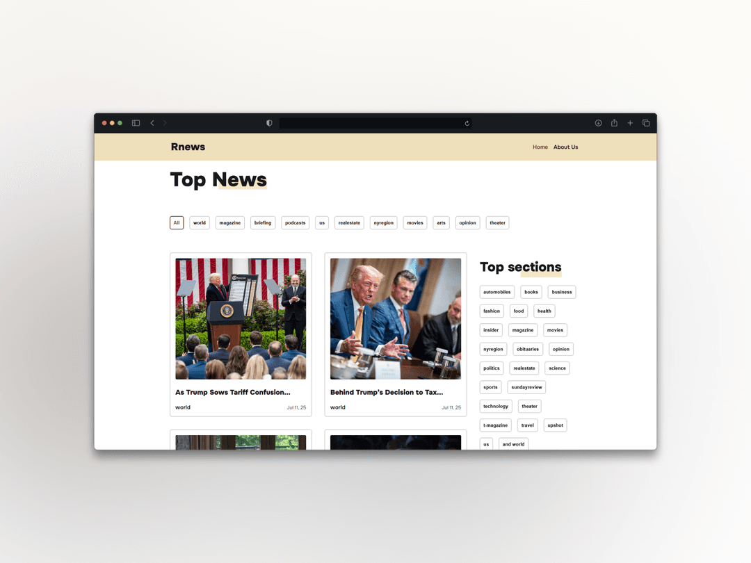 RNews, sitio web de noticias.
